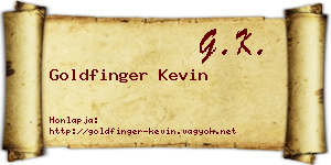 Goldfinger Kevin névjegykártya