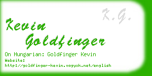kevin goldfinger business card